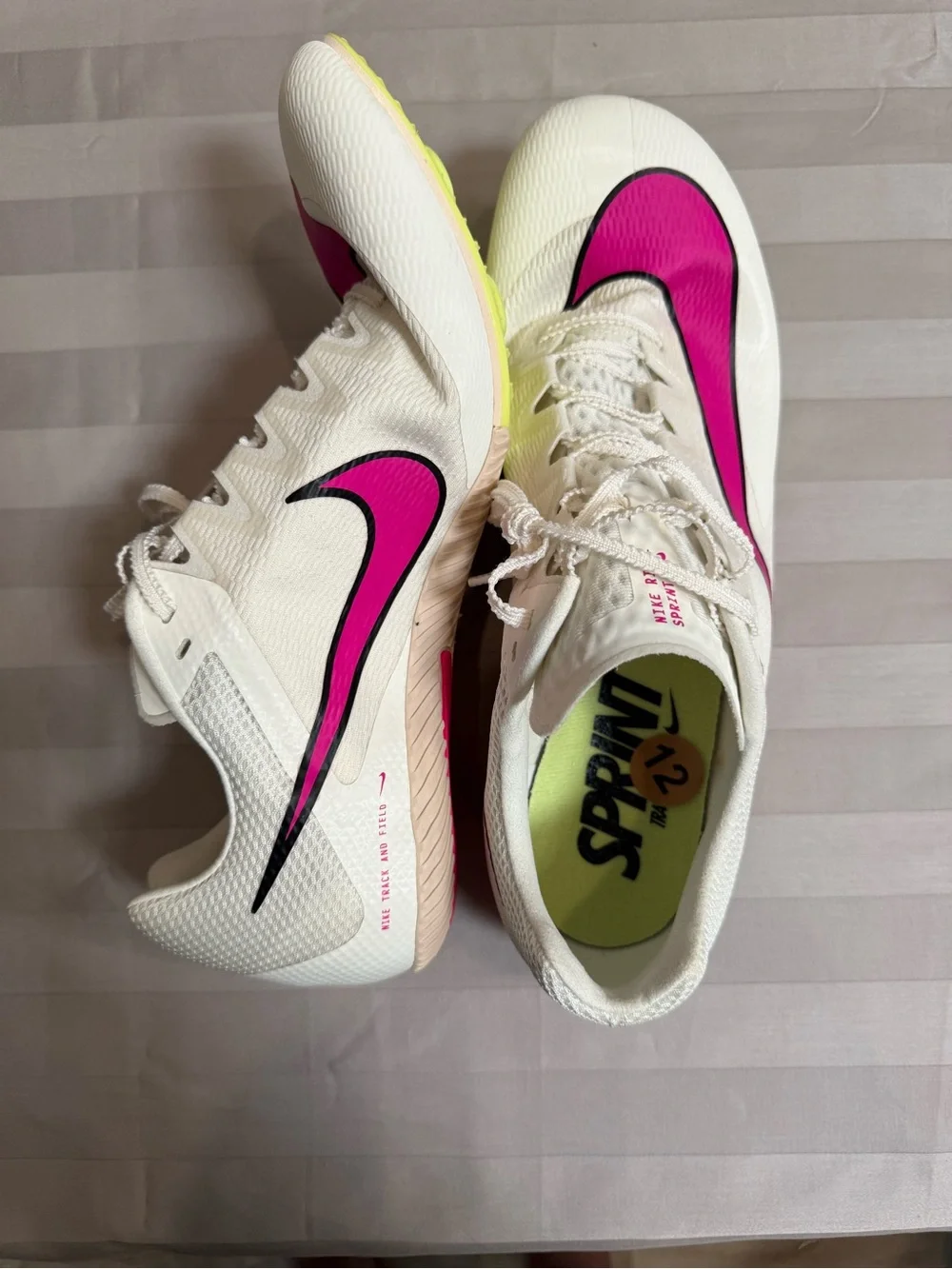 Nike Zoom Superfly Elite 2 Track Shoes Running Spikes White/Pink Size 12